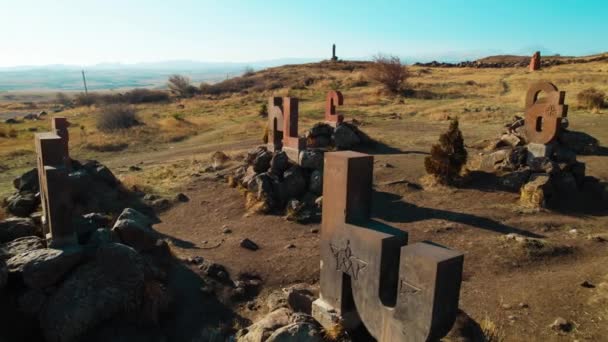 Monumen Kuno Alfabet Armenia — Stok Video