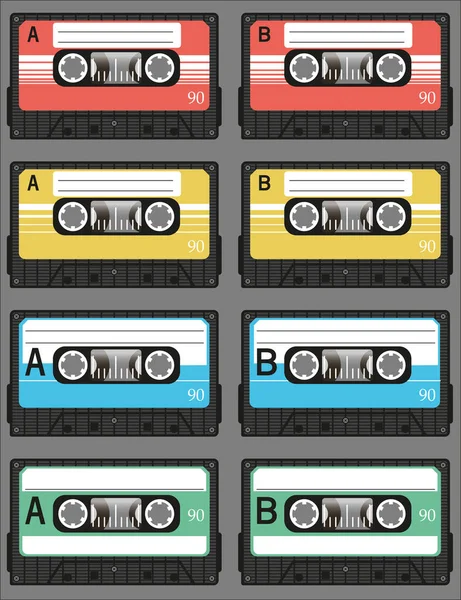 Musikkassette Tape Set — Stockvektor
