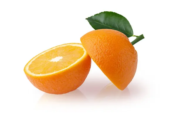 Fruta Fresca Naranja Aislada Sobre Fondo Blanco — Foto de Stock