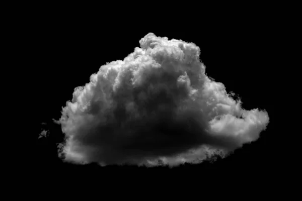 Λευκό Σύννεφο Απομονωμένο Ένα Μαύρο Φόντο Ρεαλιστικό Σύννεφο Λευκό Αφράτο — Φωτογραφία Αρχείου