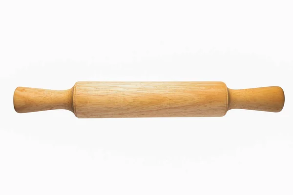 Wooden Rolling Pin Isolated White Background — Stock Photo, Image