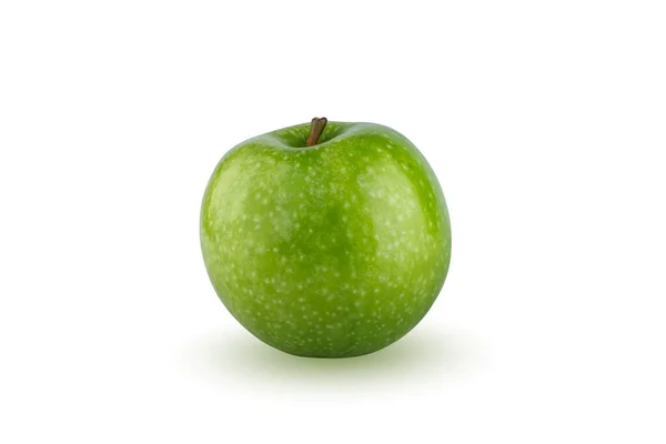 Свіже Зелене Яблуко Ізольоване Білому Тлі — стокове фото