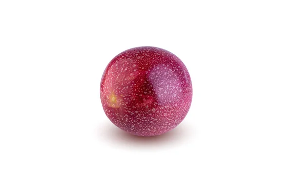 Egész Passionfruit Fél Maracuya Izolált Fehér Alapon — Stock Fotó