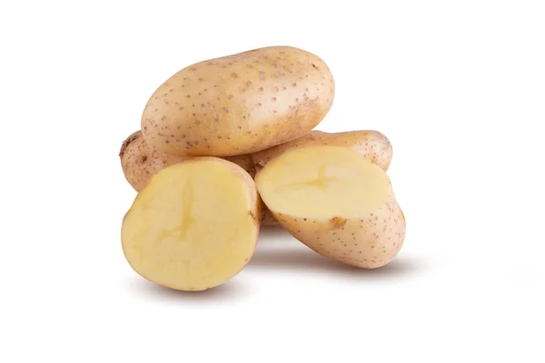 Raw Potatoes Isolated White Background — Stock Photo, Image