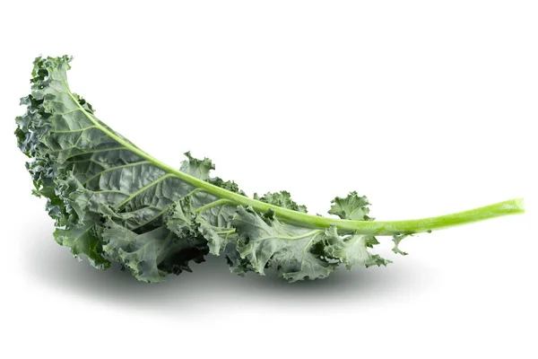 Verse Groene Bladeren Van Kale Groene Groentebladeren Geïsoleerd Witte Achtergrond — Stockfoto