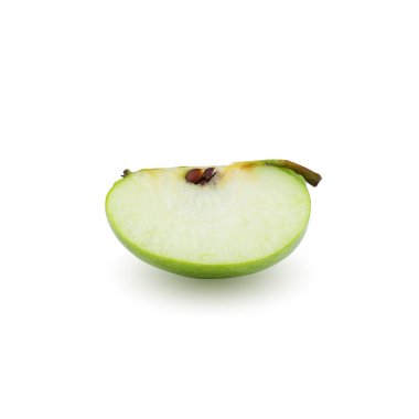 Taze Yeşil Elma Beyaz Arkaplanda İzole Edildi