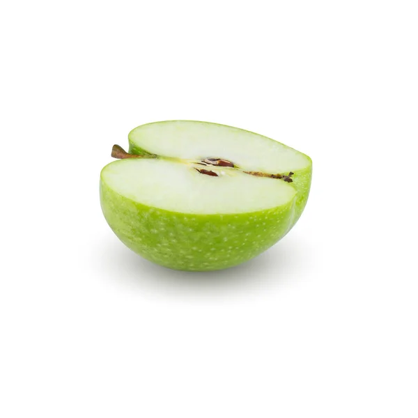 Čerstvé Zelené Jablko Izolované Bílém Pozadí — Stock fotografie