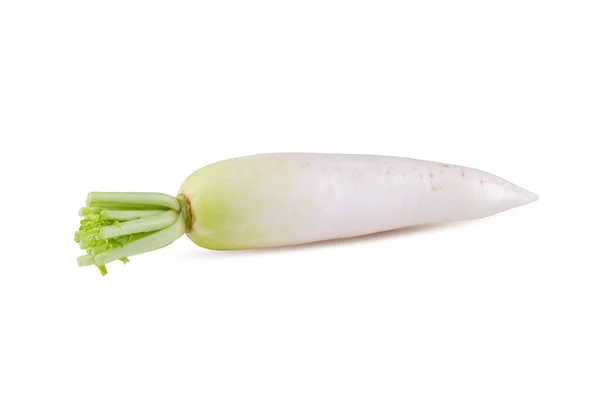 Rabanetes Daikon Isolados Sobre Fundo Branco — Fotografia de Stock