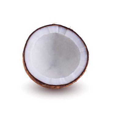 Hindistan cevizi beyaz bir arkaplanda izole edildi