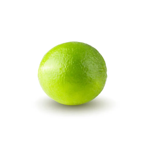 Whole Sliced Limes Sour Green Fruit Isolated Alpha Background — Stock Photo, Image