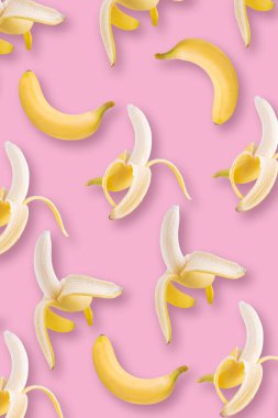 Pembe arka planda muz duvar kağıdı