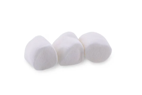 Marshmallow Branco Fofo Isolado Fundo Branco — Fotografia de Stock