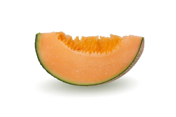 Meloni Giapponesi Melone Melone Con Semi Isolati Fondo Bianco — Foto Stock