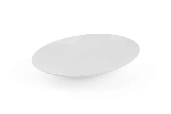 Белая Пластина Белом Фоне — стоковое фото