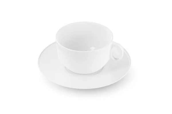 Xícara Café Branco Realista Para Simular Isolado Fundo Branco Renderização — Fotografia de Stock