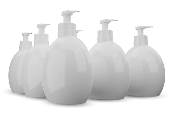 Paket Botol Kosmetik Rendering Mockup Terisolasi Cocok Untuk Elemen Desain — Stok Foto