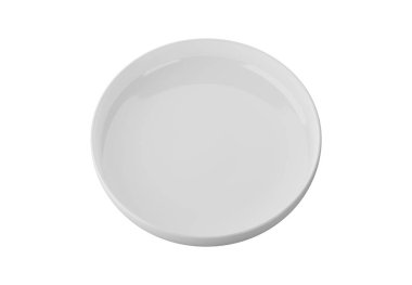 Beyaz plaka beyaz arkaplan üst görünümü 3B oluşturma