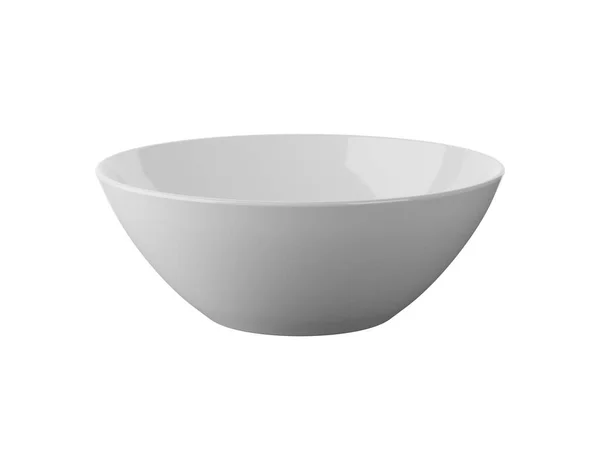 Set White Bowl Isolated White Background Render — Stockfoto