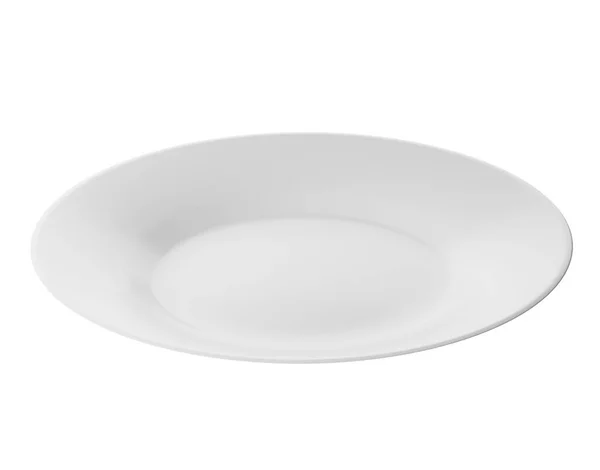 White Plate Isolated White Background Render — Photo