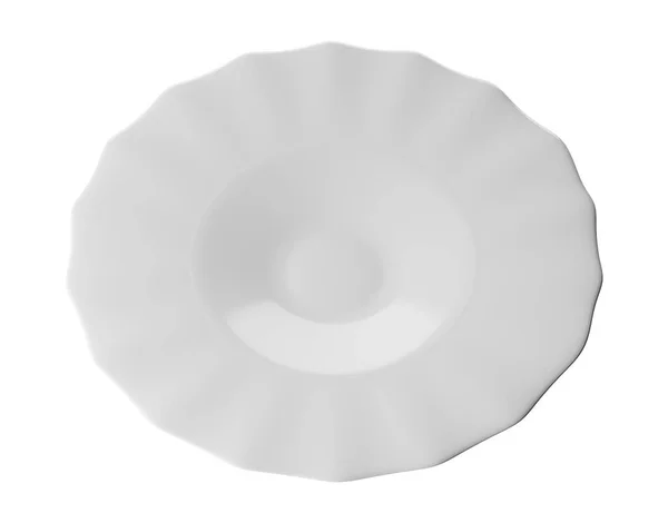 White Plate Isolated White Background Render — Stockfoto