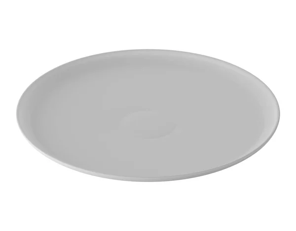 White Plate Isolated White Background Render — Foto Stock