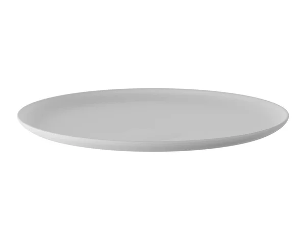 White Plate Isolated White Background Render — Stockfoto