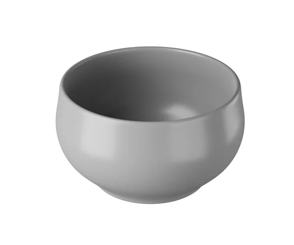 Gray Bowl Isolated White Background Render — Stockfoto