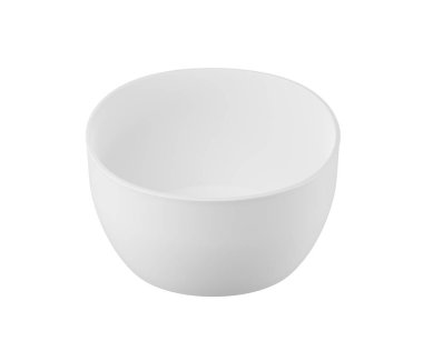 Beyaz arka planda izole edilmiş beyaz kase seti 3B görüntüleme