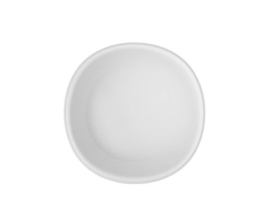 Beyaz arka planda izole edilmiş beyaz kase seti 3B görüntüleme