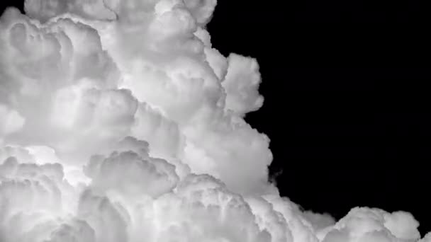 Timelapse Separate White Clouds Black Background Has Real Clouds — Stockvideo