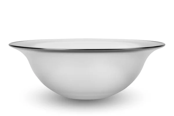 White Bowl Isolated White Background Rendering — Φωτογραφία Αρχείου