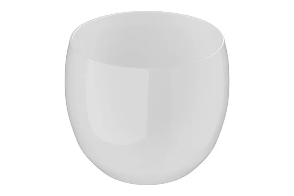 白色背景下隔离的白色碗3D渲染 — 图库照片