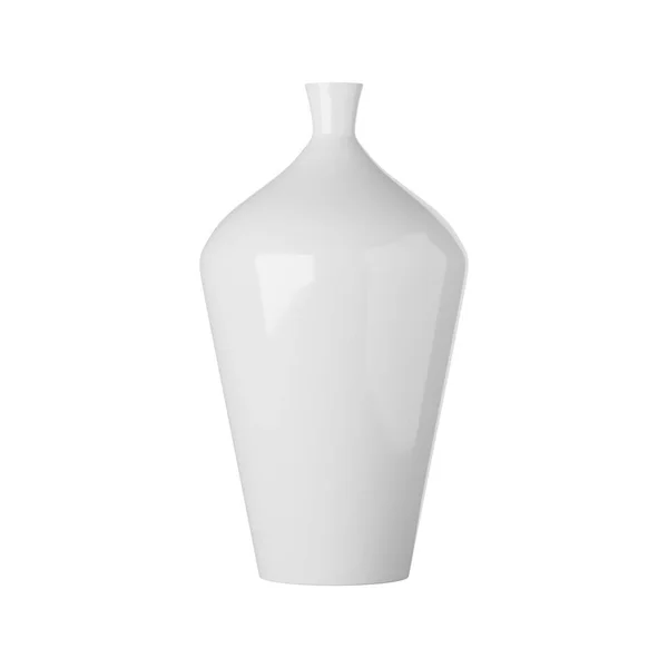 Beyaz Arkaplanda Izole Edilmiş Beyaz Seramik Vazo Boyutlu Görüntüleme — Stok fotoğraf