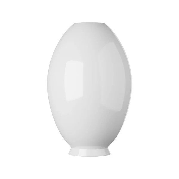 白い背景に隔離された白いセラミック花瓶 3Dレンダリング — ストック写真