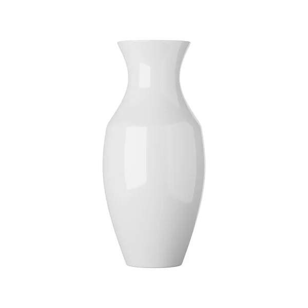 Vas Keramik Putih Diisolasi Pada Latar Belakang Putih Render — Stok Foto
