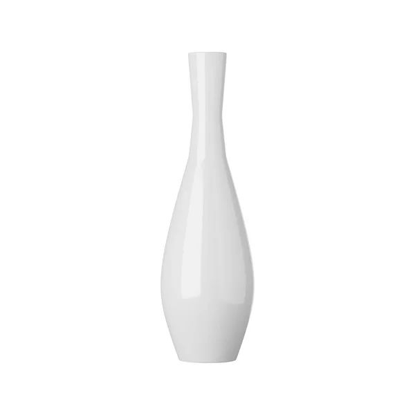 白色陶瓷花瓶 白色底座 3D渲染 — 图库照片