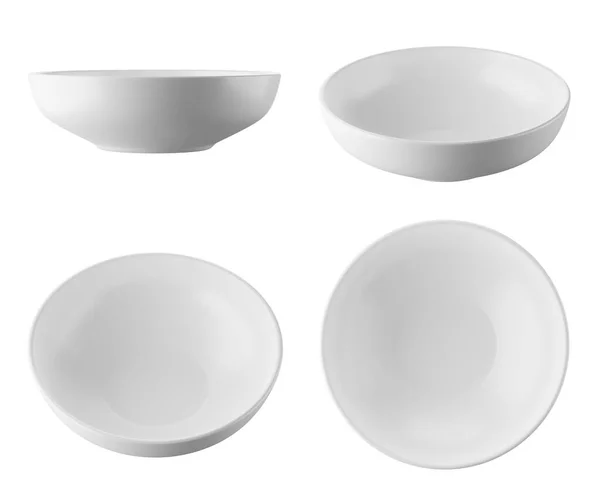 White Bowl Isolated White Background Rendering — Stockfoto
