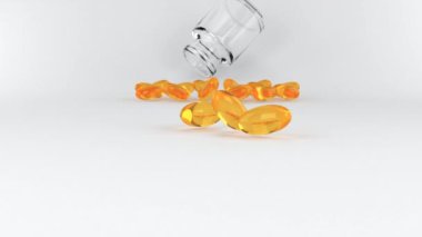 Yağlı ilaçlar için yumuşak jelatin kapsüller ve A vitamini ve E. 3D gibi besin takviyeleri içerir. Yağlı balık yağı takviyesi.