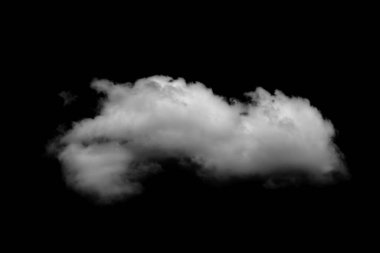 Siyah zemin üzerindeki beyaz bulutların gerçek bulutları vardır. Beyaz bulut, siyah arka planda izole olmuş gerçekçi bir bulut. Beyaz tüylü kümülüs bulutu siyah arkaplanda izole edilmiş