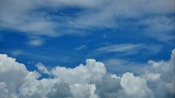 Time Lapse Hermoso Cielo Azul Día Verano Con Cúmulo Blanco — Vídeos de Stock