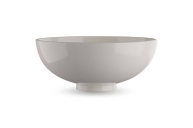 Beyaz kase beyaz arkaplanda 3 boyutlu görüntüleme