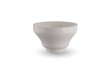 Beyaz seramik kase ya da beyaz arka planda bardak. 3B görüntüleme