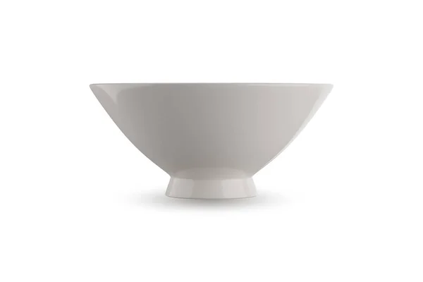 White Ceramic Bowl Mug White Background Rendering — Φωτογραφία Αρχείου
