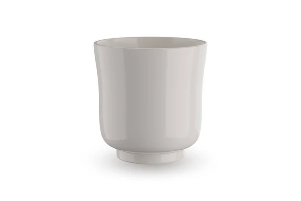 White Ceramic Bowl Mug White Background Rendering — 스톡 사진