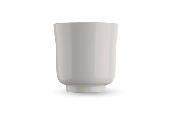 White Ceramic Bowl Mug White Background Rendering — Φωτογραφία Αρχείου