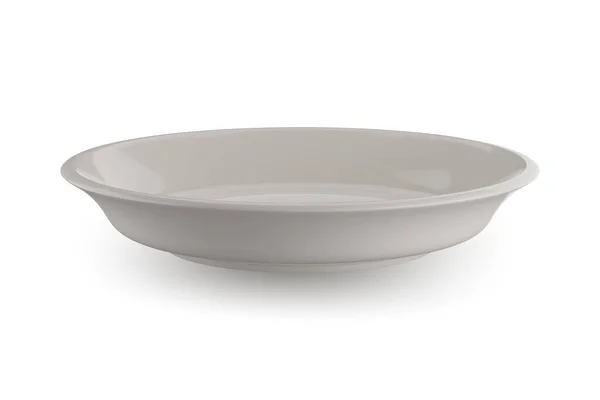 White Plate Isolated White Background Rendering — Stock Photo, Image