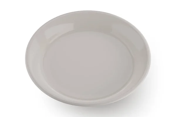 White Plate Isolated White Background Rendering — Fotografia de Stock