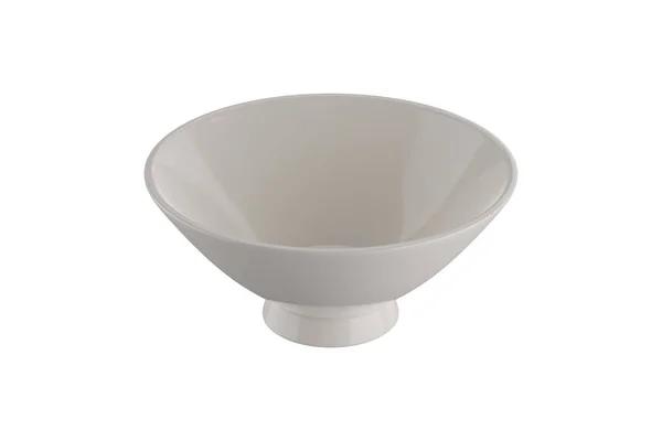 White Ceramic Bowl White Background Rendering — Φωτογραφία Αρχείου