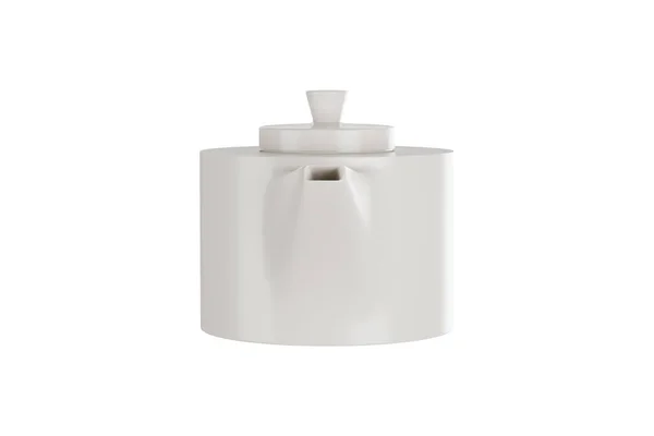 Tea Pot Set Realistic Design Hot Beverage Drink Isolated White — Φωτογραφία Αρχείου