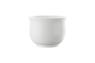 Beyaz seramik bardak ya da beyaz arka planda bardak. 3B görüntüleme